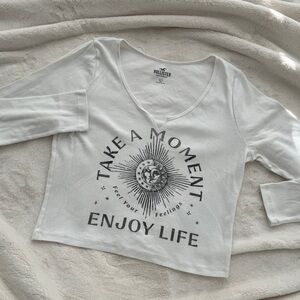 hollister y2& white long sleeve tee